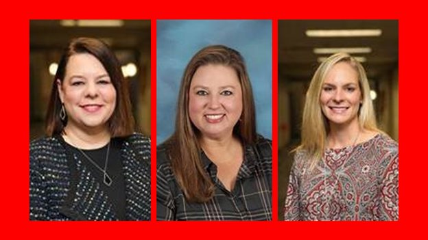 Shae Harwell (left) will be taking over as principal of Wilson Elementary. Meanwhile, Carrie Lowery (center) will step in as principal of Katy Junior High School and leah Lowry (right) will take the reins as principal of Beck Junior High.